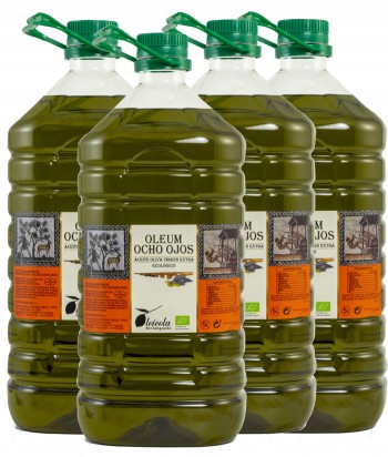 Aceite de Oliva Virgen Extra 4x5L. Oleum Ocho Ojos Ecológico de Arbequino