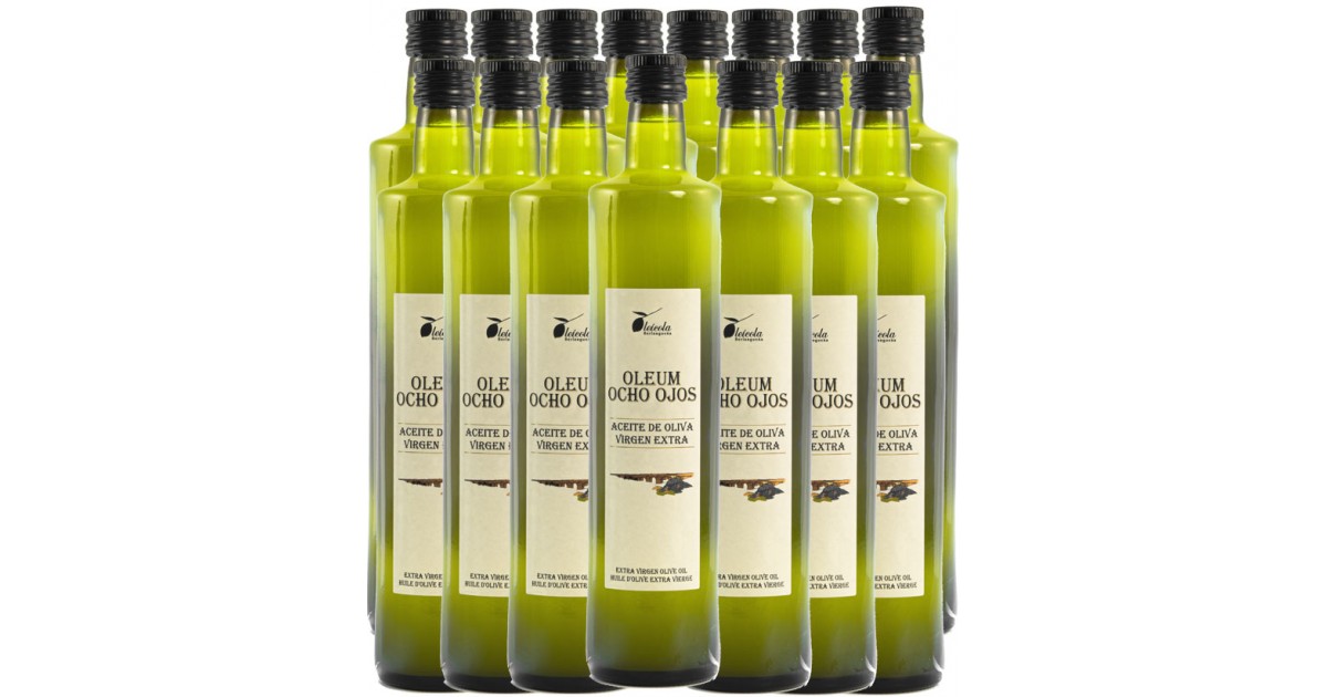 Aceite de Oliva Virgen Extra 15x500ml. Oleum Ocho Ojos Ecológico de Arbequino