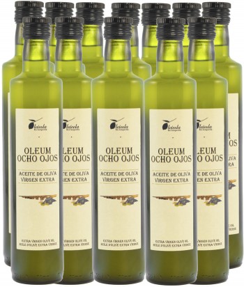 Aceite de Oliva Virgen Extra 12x750ml. Oleum Ocho Ojos Ecológico de Arbequino