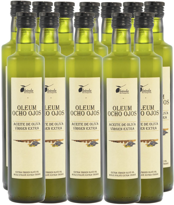 Aceite de Oliva Virgen Extra 12x750ml. Oleum Ocho Ojos Ecológico de Arbequino Aceite de Oliva Virgen Extra 12x750ml. Oleum Ocho Ojos Ecológico de Arbequino