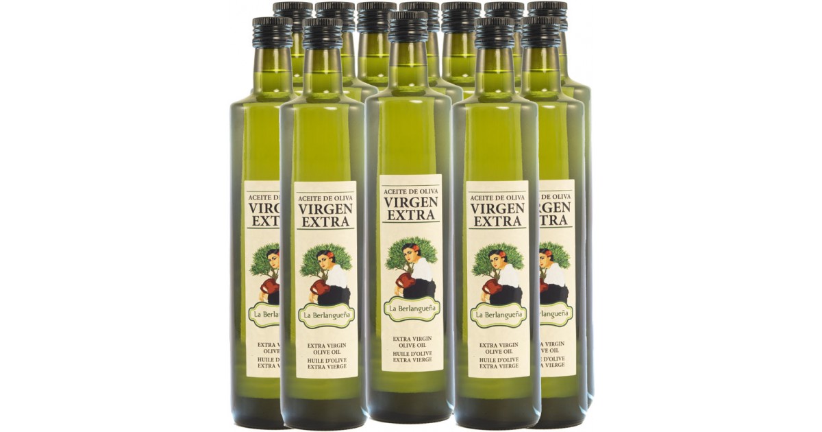 Aceite de Oliva Virgen Extra 12x750ml. Variedad Pico Limón. Cristal Pack